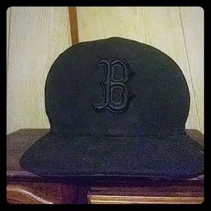 Boston Red Sox All Black Fitted Hat